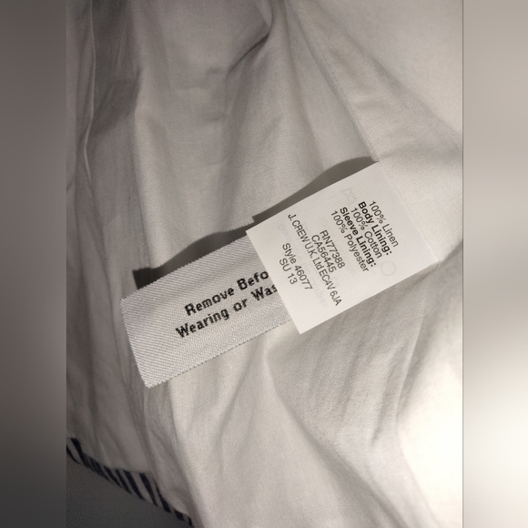 J. Crew (Size 12) Blue & White Linen Classic Striped Schoolboy Blazer (Like New) - Picture 8 of 16